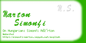 marton simonfi business card